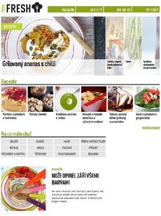 Designová podoba nového gastronomického webového portálu Fresh.