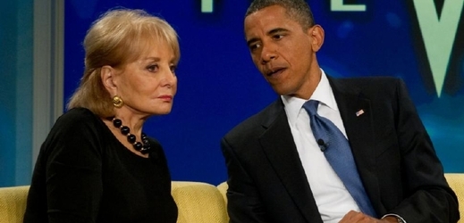 Barbara Waltersová s americkým prezidentem Barackem Obamou. 