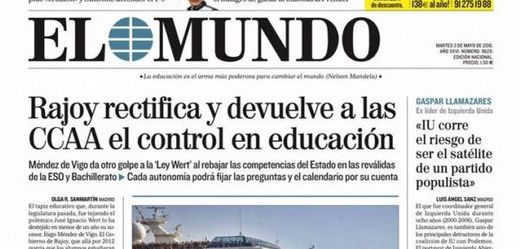 List El Mundo během stávky k dispozici pouze v internetové verzi.