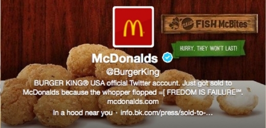 Napadený profil Burger Kingu na Twitteru.