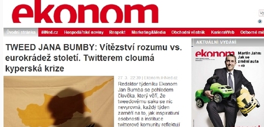 Nová homepage týdeníku Ekonom.