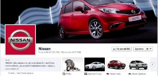 Facebookový profil automobilky Nissan se chlubí téměř šesti miliony příznivců.