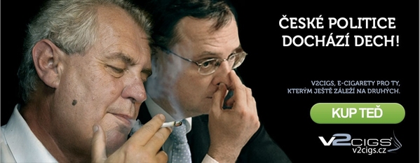 Prezident Zeman v kampani prodejce elektronických cigaret.