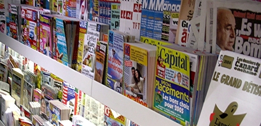 Prodej novin a časopisů.